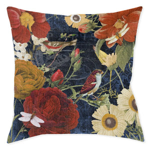 Vintage Floral Indoor Woven Decorative Pillow