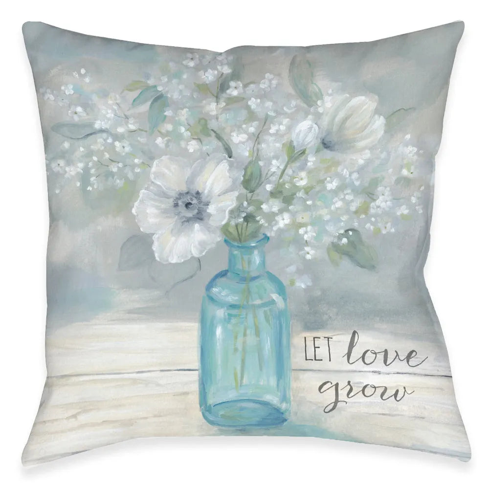 Let Love Grow Outdoor Decorative Pillow
