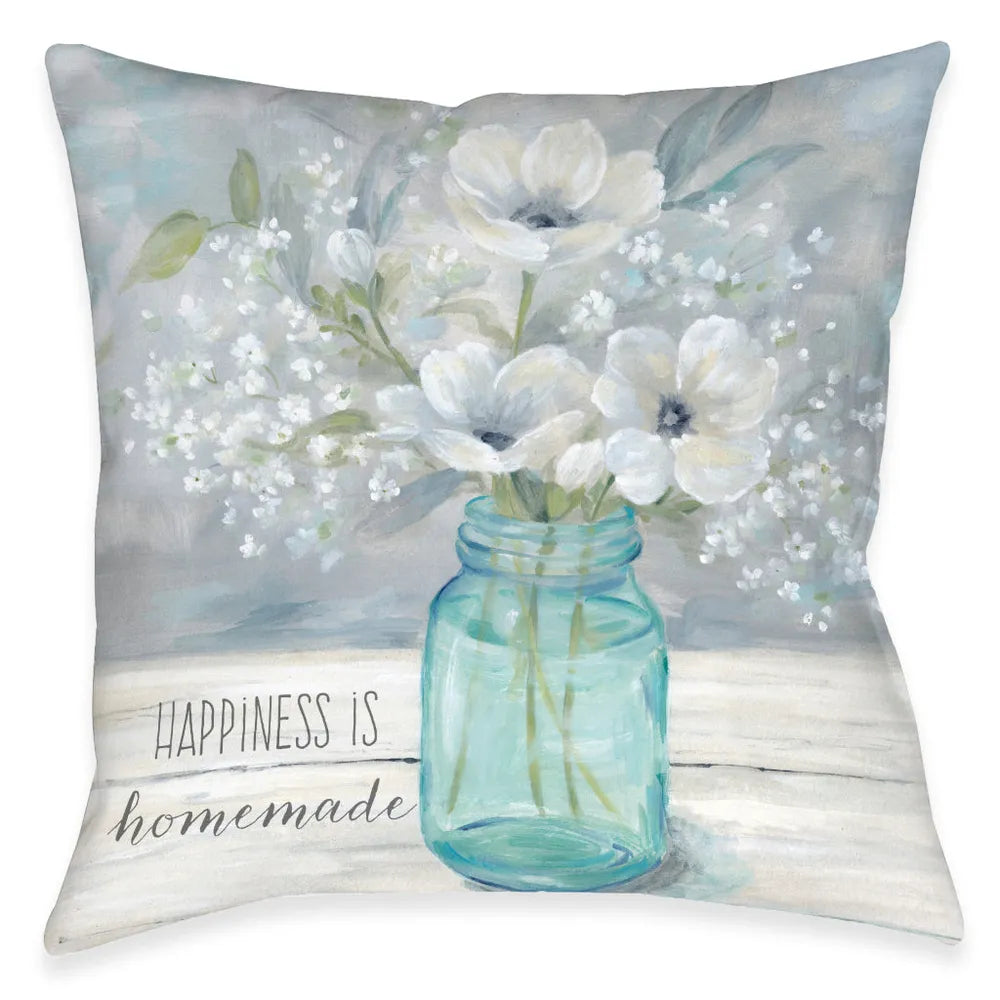 Homemade Happiness Outdoor Decorative Pillow