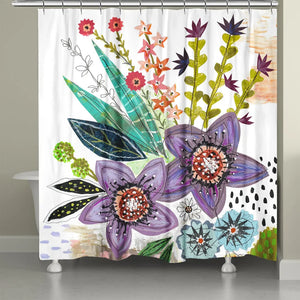 Violet Blooms Shower Curtain