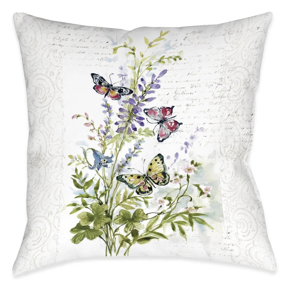 Watercolor Butterflies Outdoor Decorative Pillow