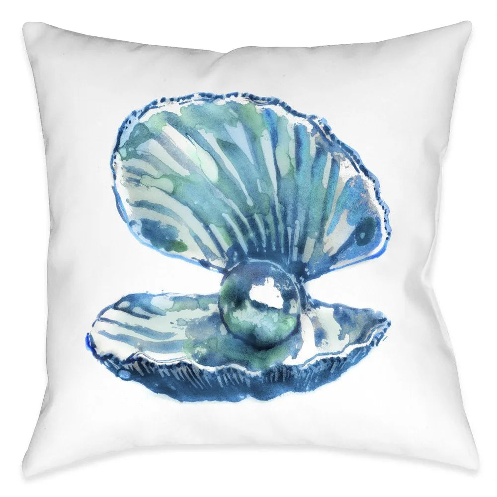 Watercolor Oyster Outdoor Decorative Pillow