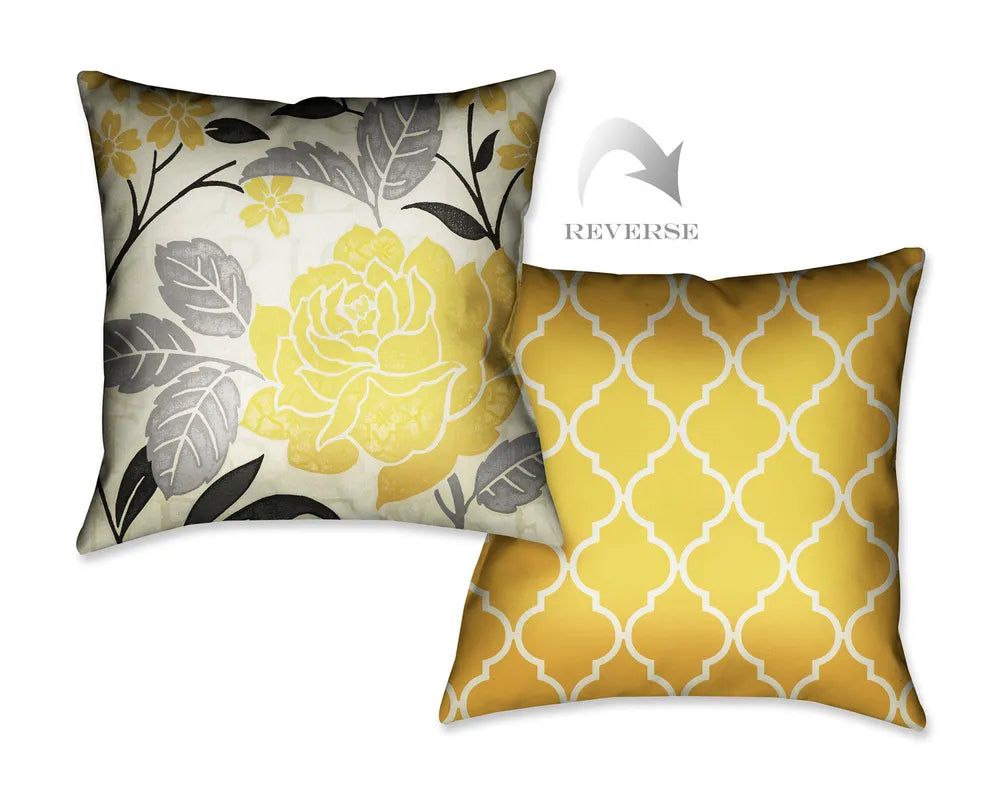 Perfect Petals II Yellow Indoor Decorative Pillow 