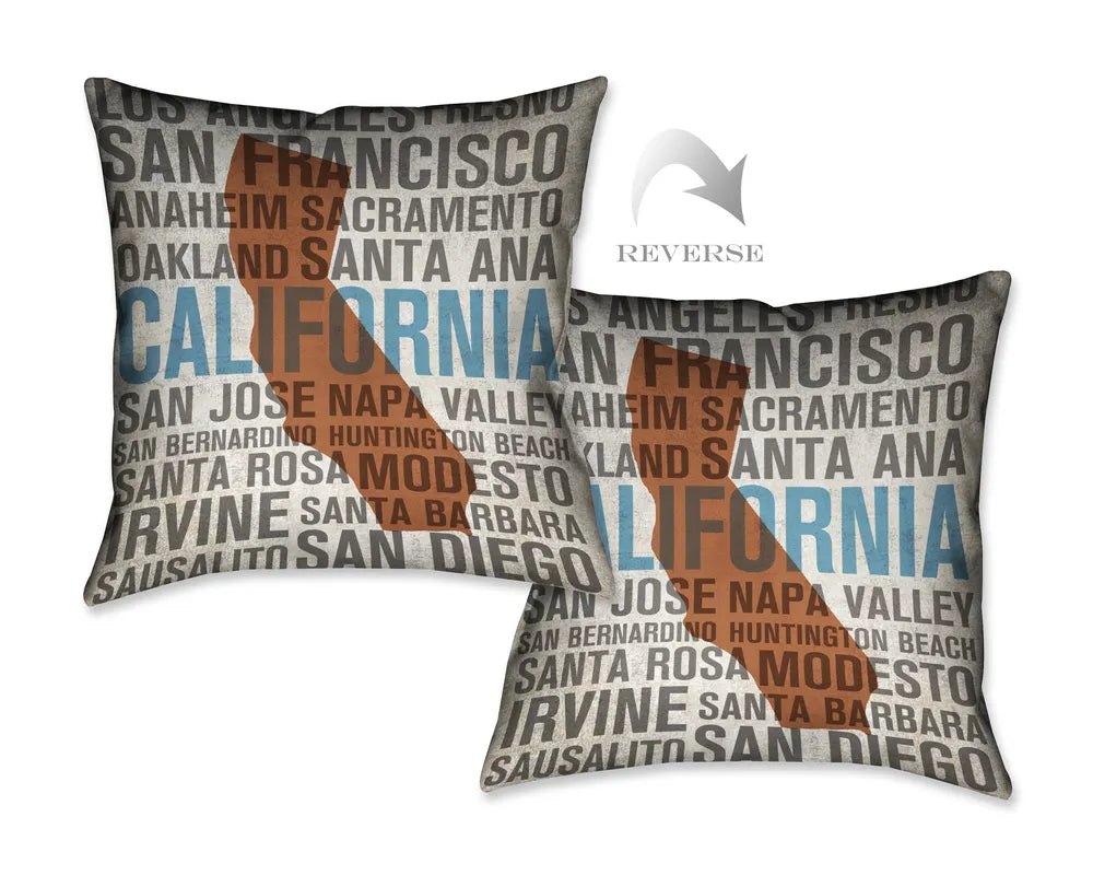 States - California Indoor Decorative Pillow 