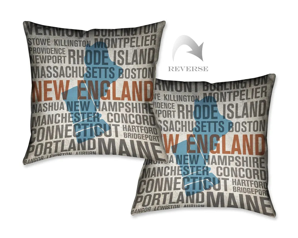 States - New England Indoor Decorative Pillow 