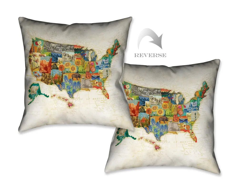 Vintage Travel Maps Indoor Decorative Pillow 