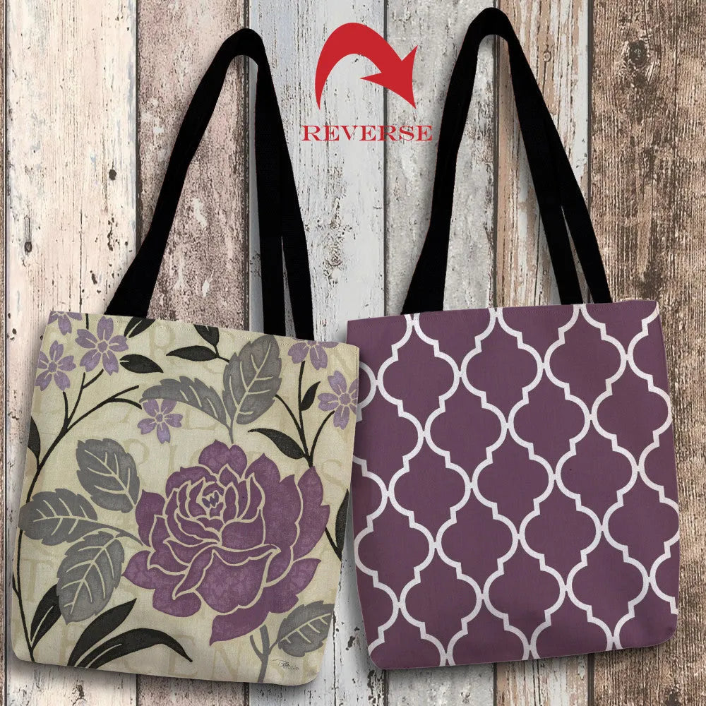 Perfect Petals II Lavender Canvas Tote Bag 