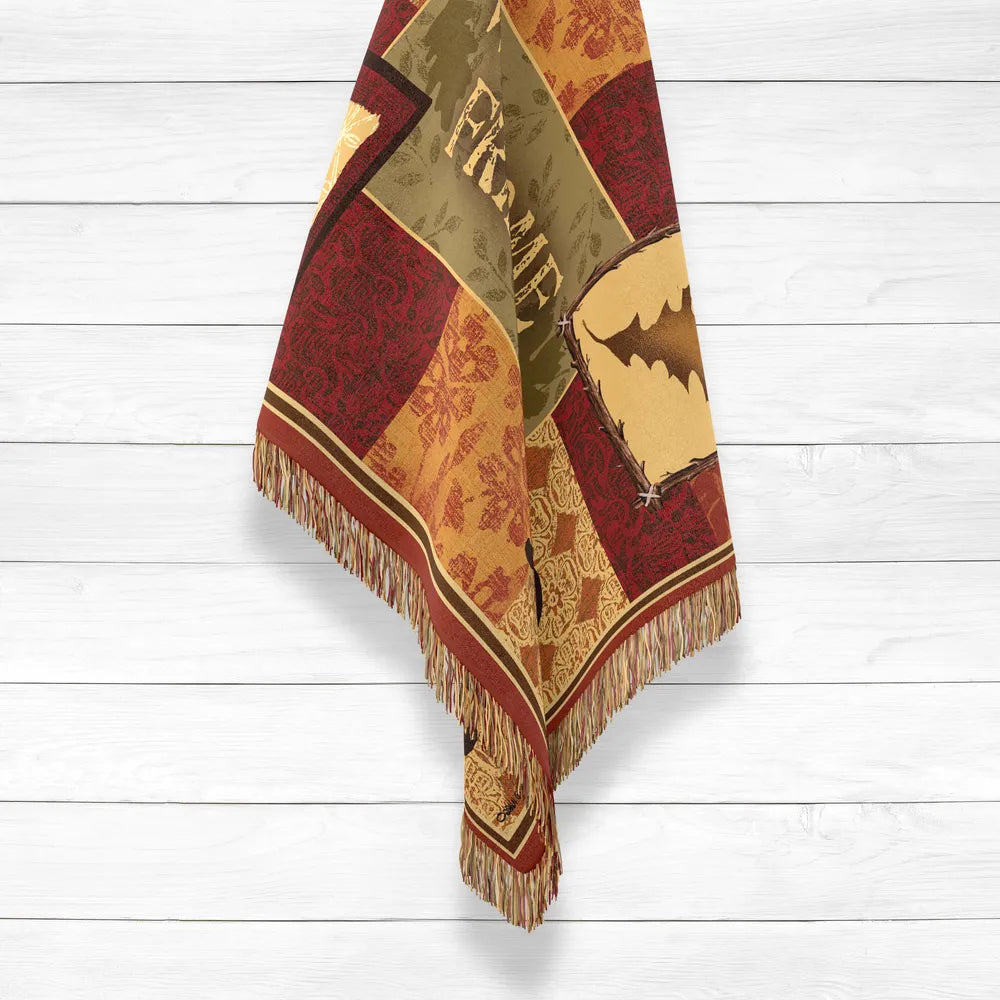 Welcome Friends Lodge Woven Throw Blanket