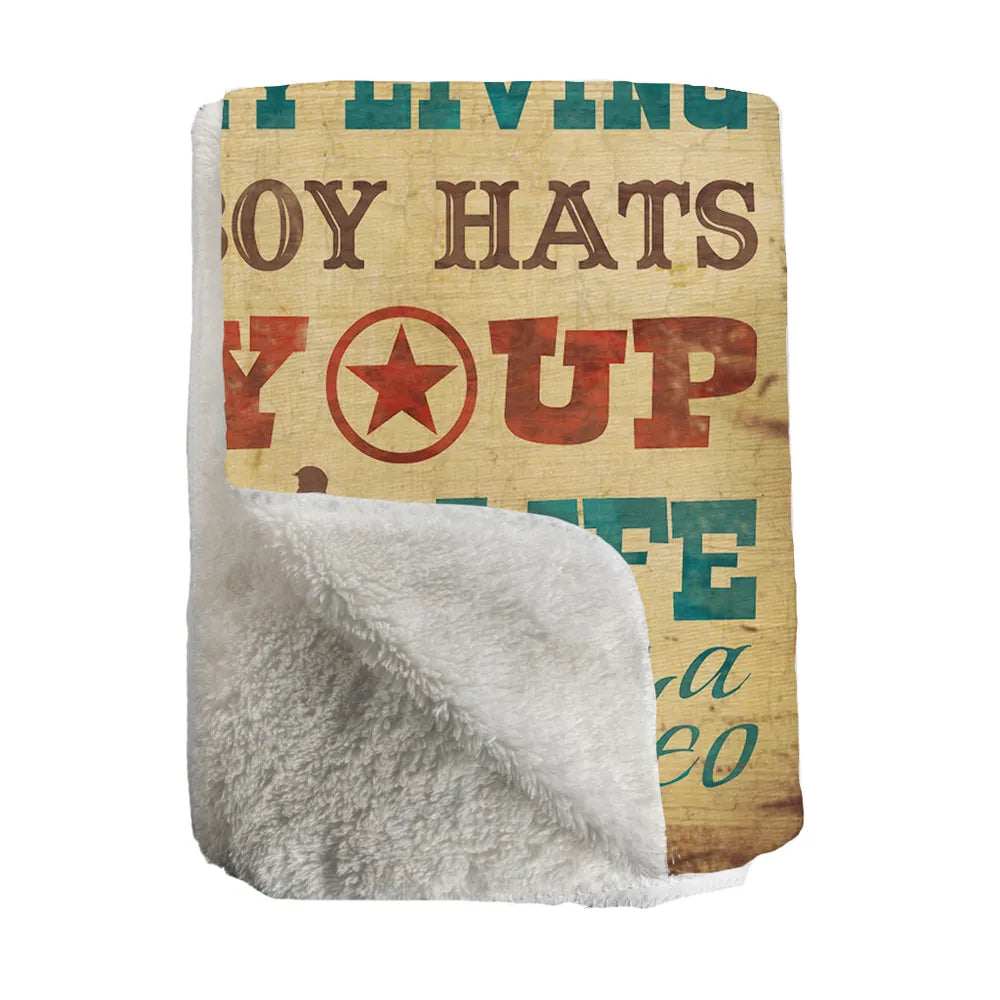 Welcome to the Ranch Sherpa Throw Blanket 