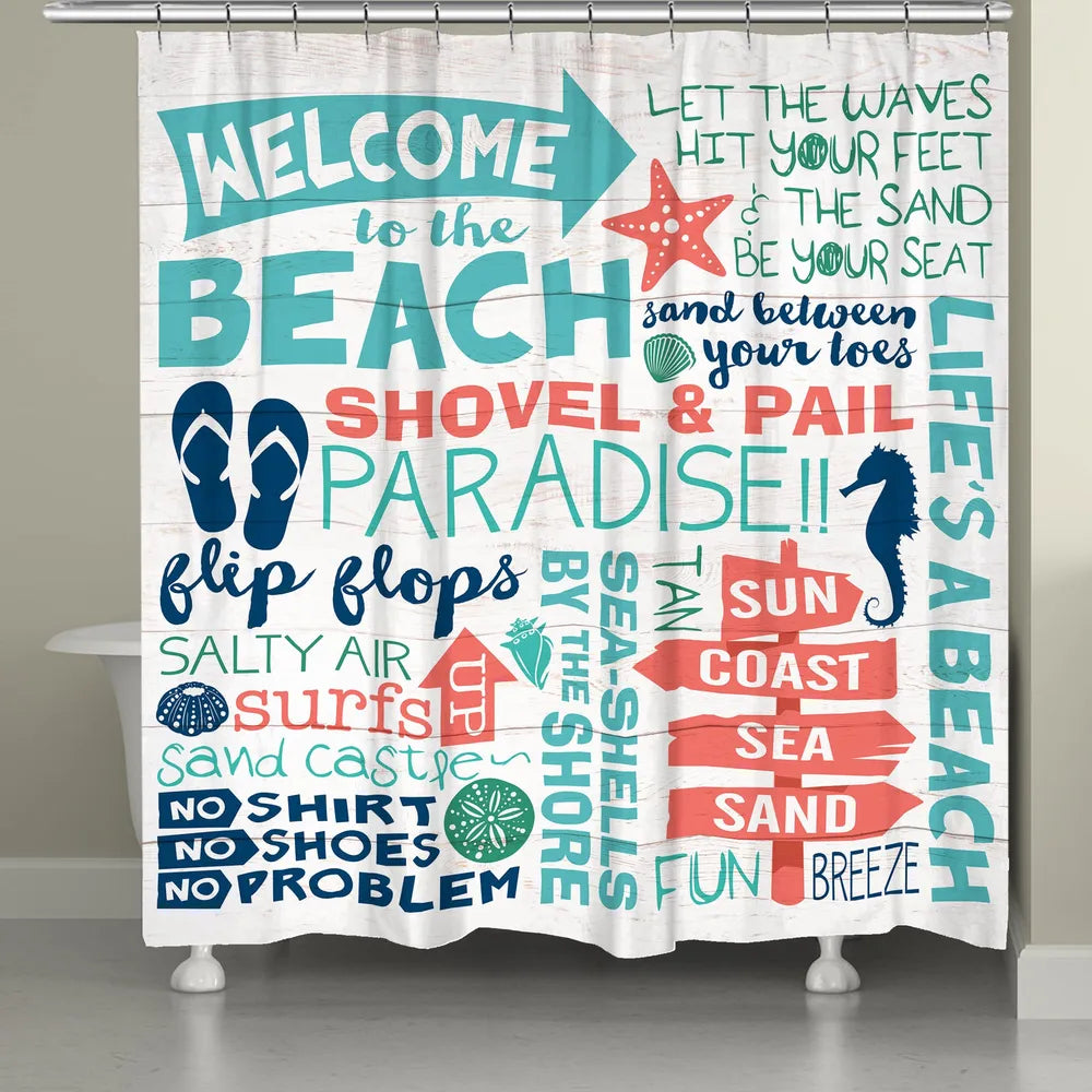 Welcome to the Beach Shower Curtain 