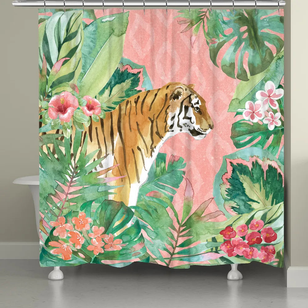 tiger lily shower curtain Laural Home Tiger in the Jungle Shower Curtain