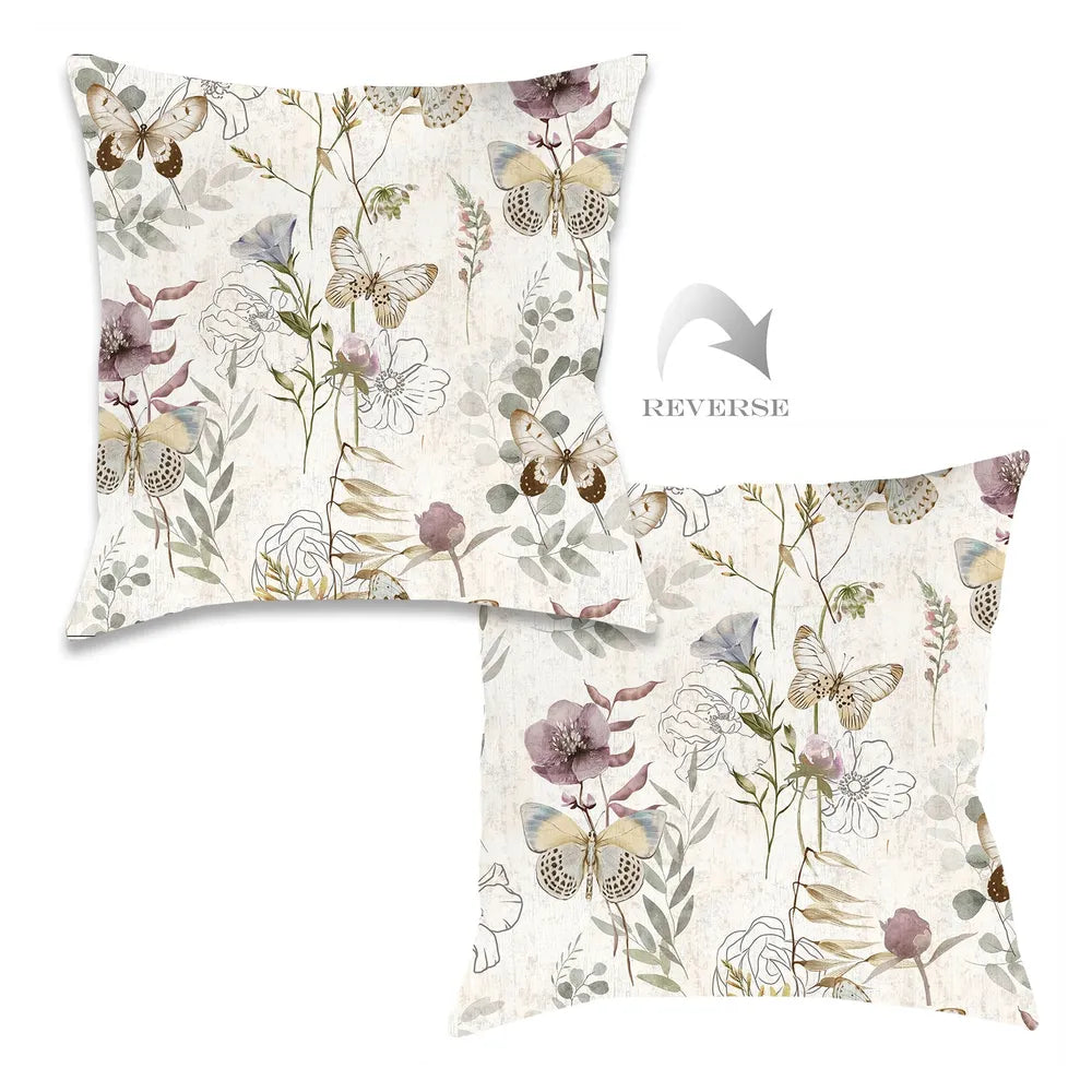 kathy ireland® HOME Wildflower Butterflies Outdoor Decorative Pillow