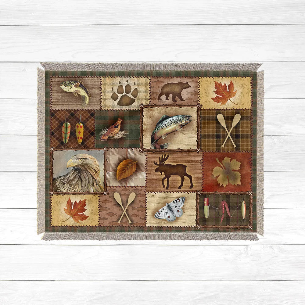 Wilderness Patch Woven Throw Blanket