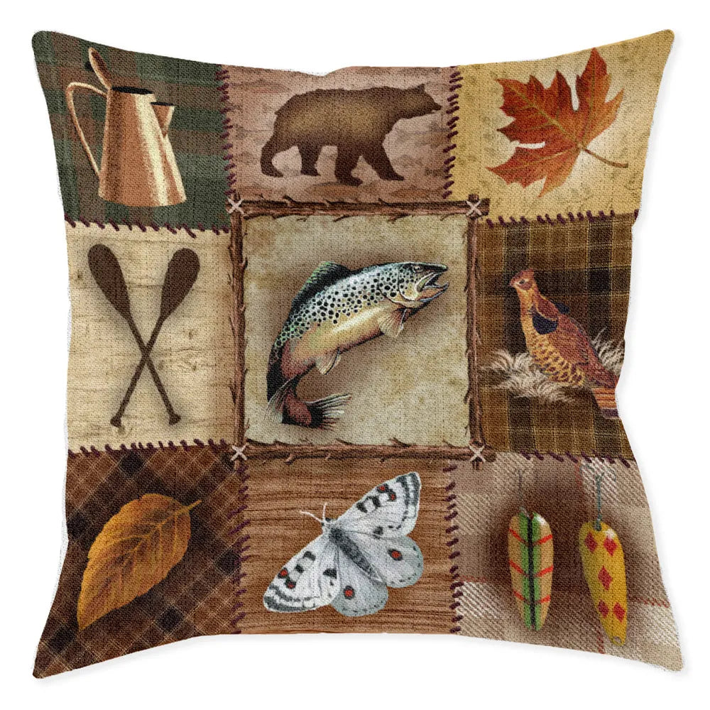 Wilderness Patch Indoor Woven Decorative Pillow