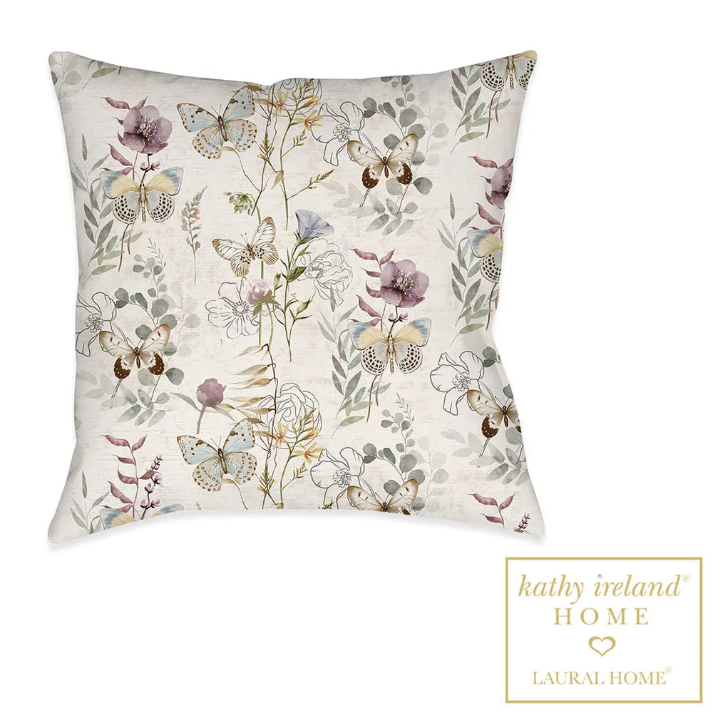 kathy ireland® HOME Wildflower Butterflies Outdoor Decorative Pillow