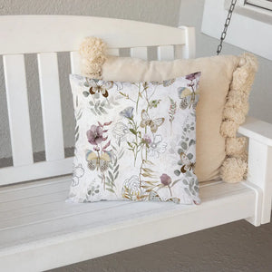 kathy ireland® HOME Wildflower Butterflies Outdoor Decorative Pillow