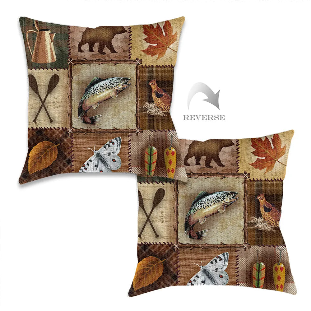 Wilderness Patch Indoor Woven Decorative Pillow