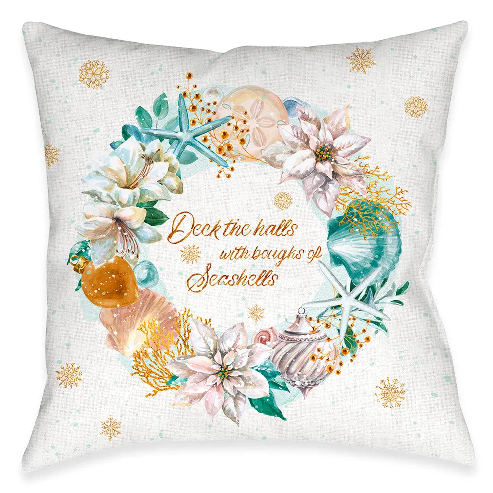 Winter Coastal Seashell Indoor Decorative Pillow