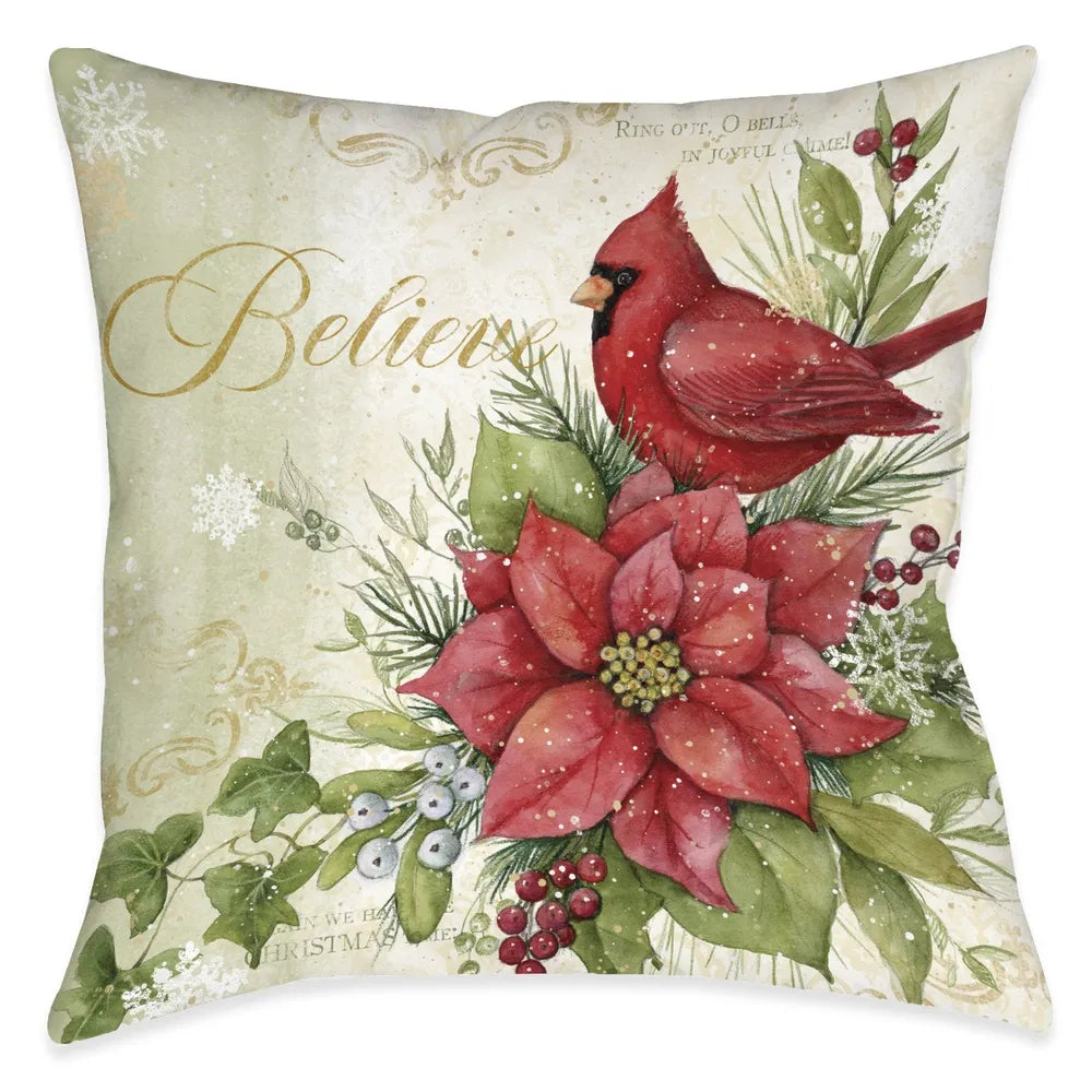 Winter Medley Believe Indoor Decorative Pillow