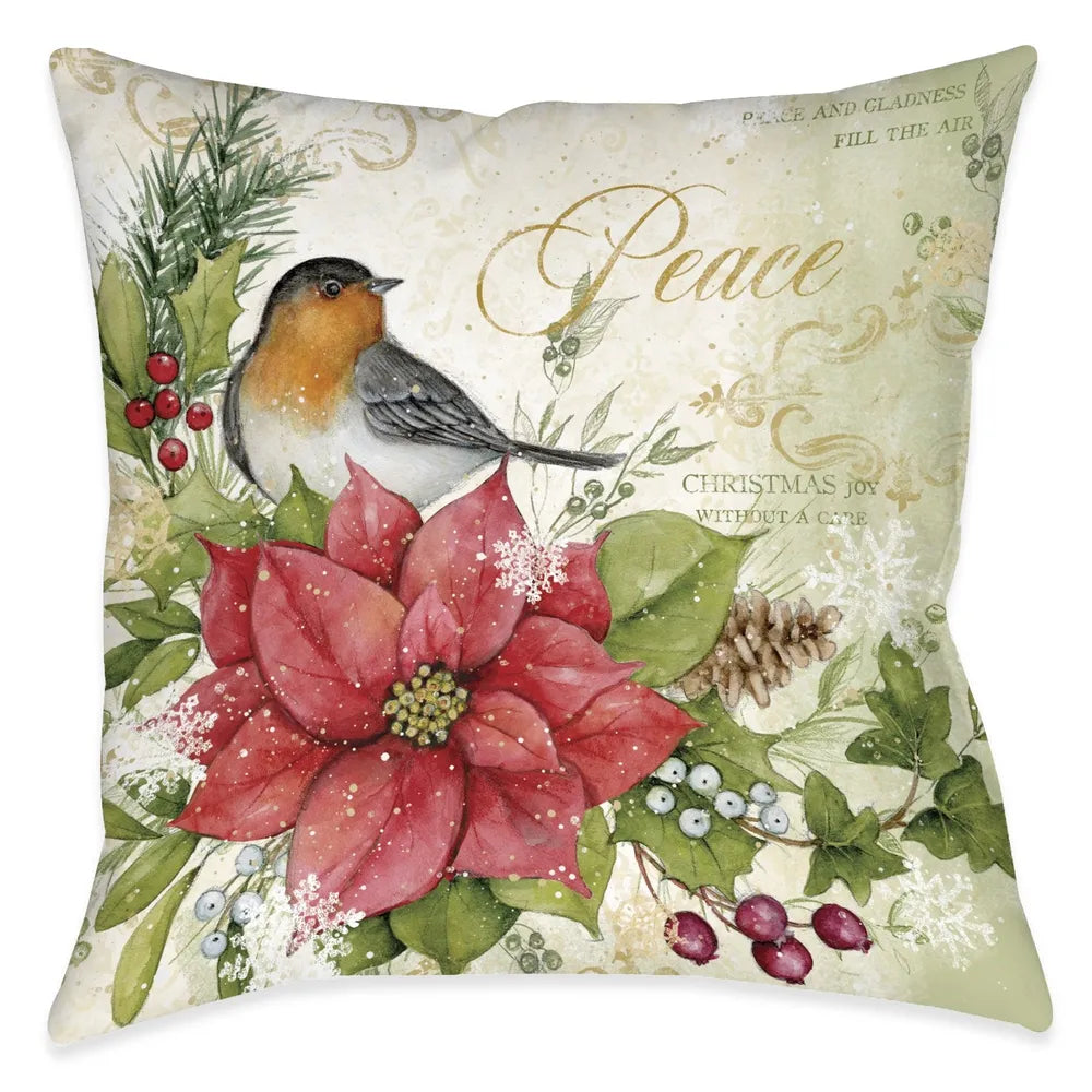 Winter Medley Peace Indoor Decorative Pillow