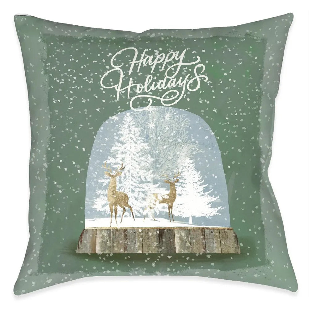 Winter Snow Globe Indoor Decorative Pillow