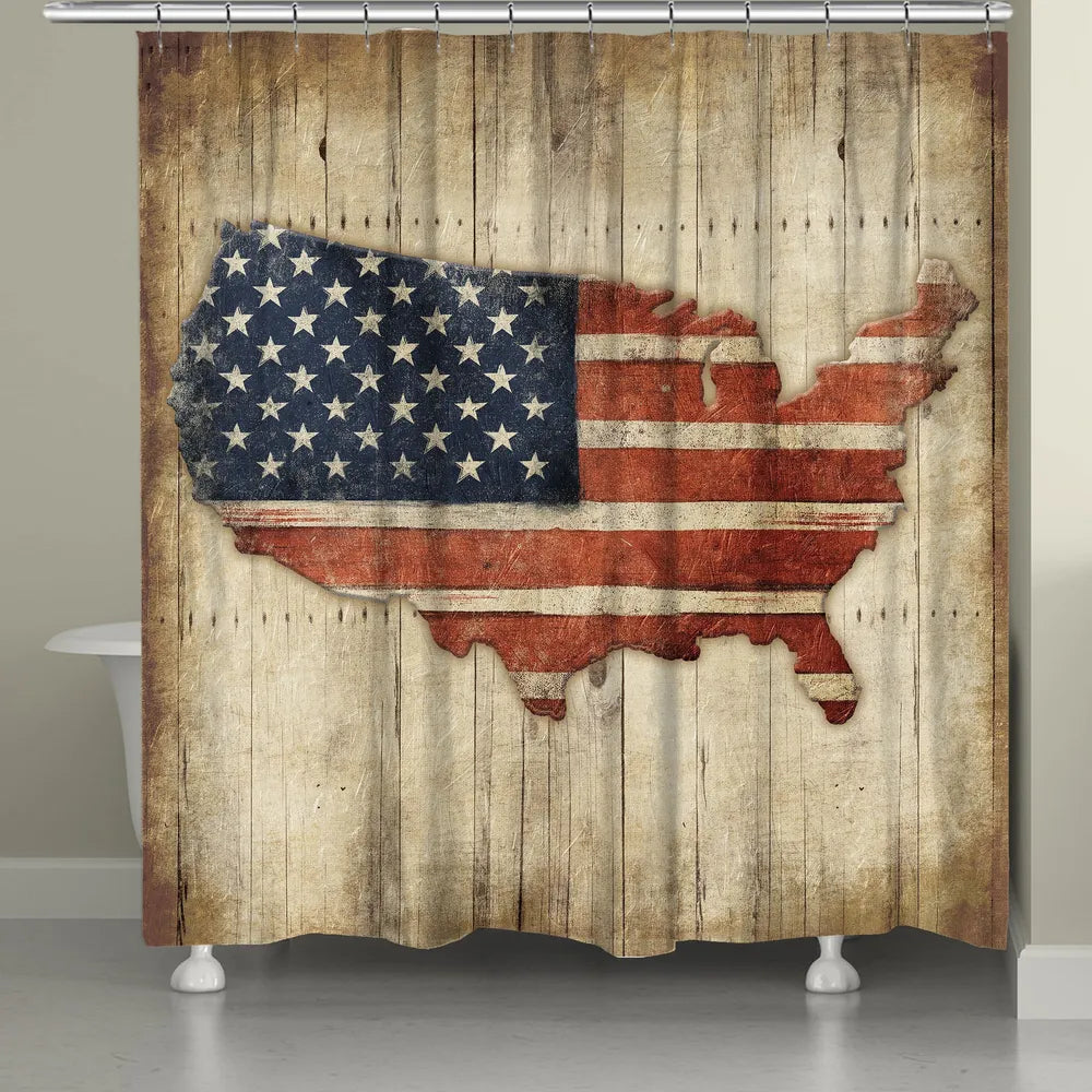 Wooden Flag Shower Curtain 