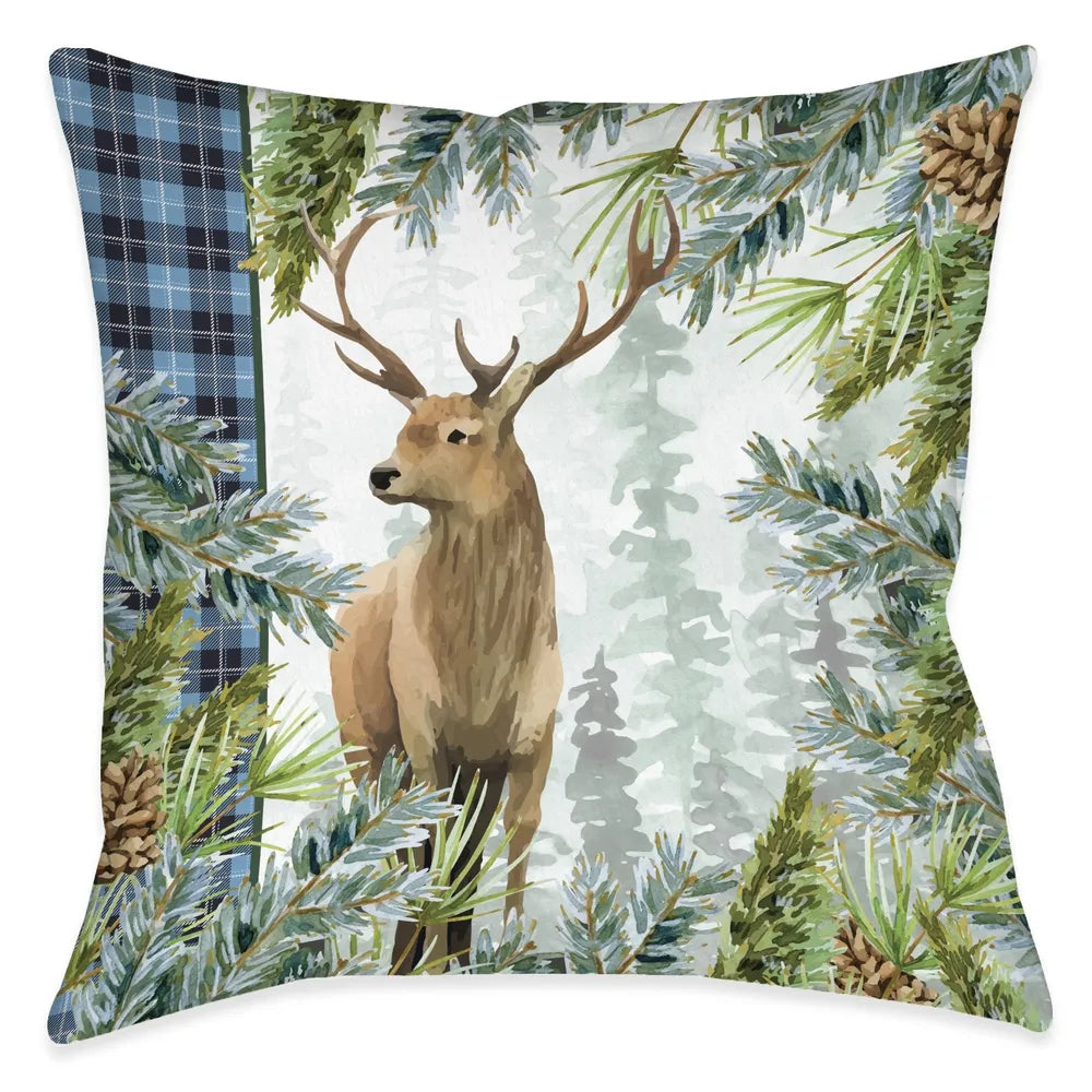 Woodland Christmas Deer Indoor Decorative Pillow
