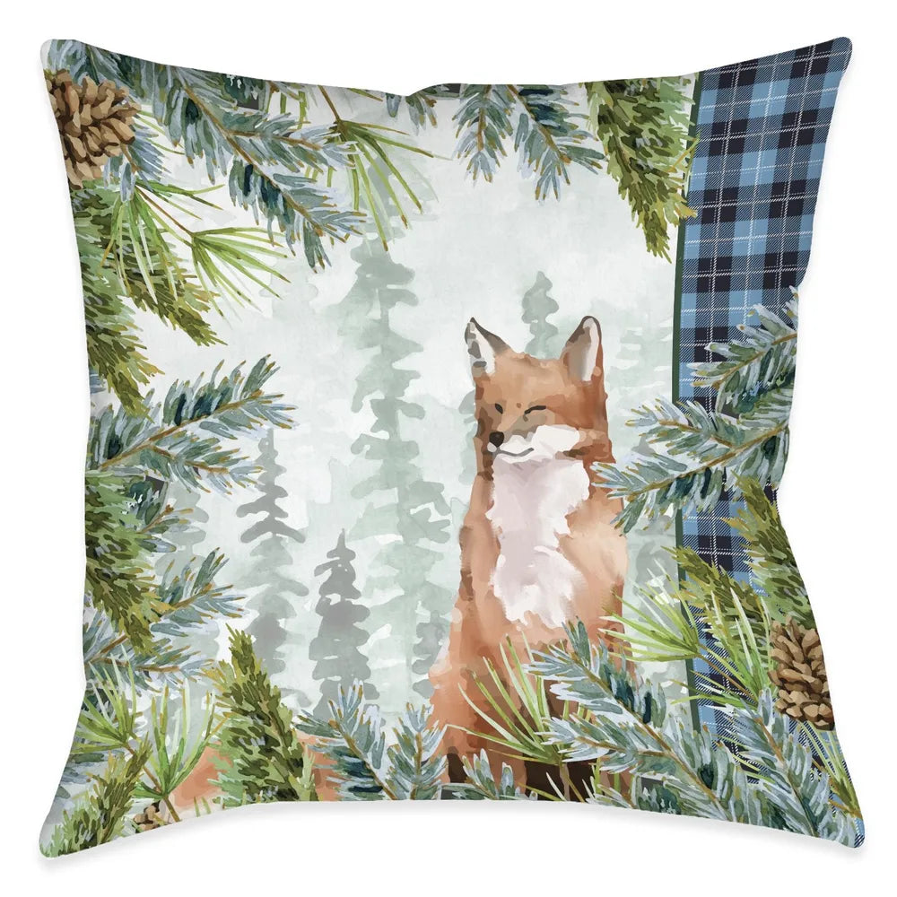 Woodland Christmas Fox Indoor Decorative Pillow