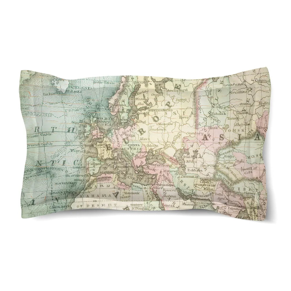 World Map Duvet Sham