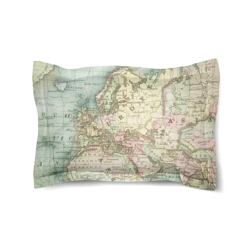 World Map Duvet Sham