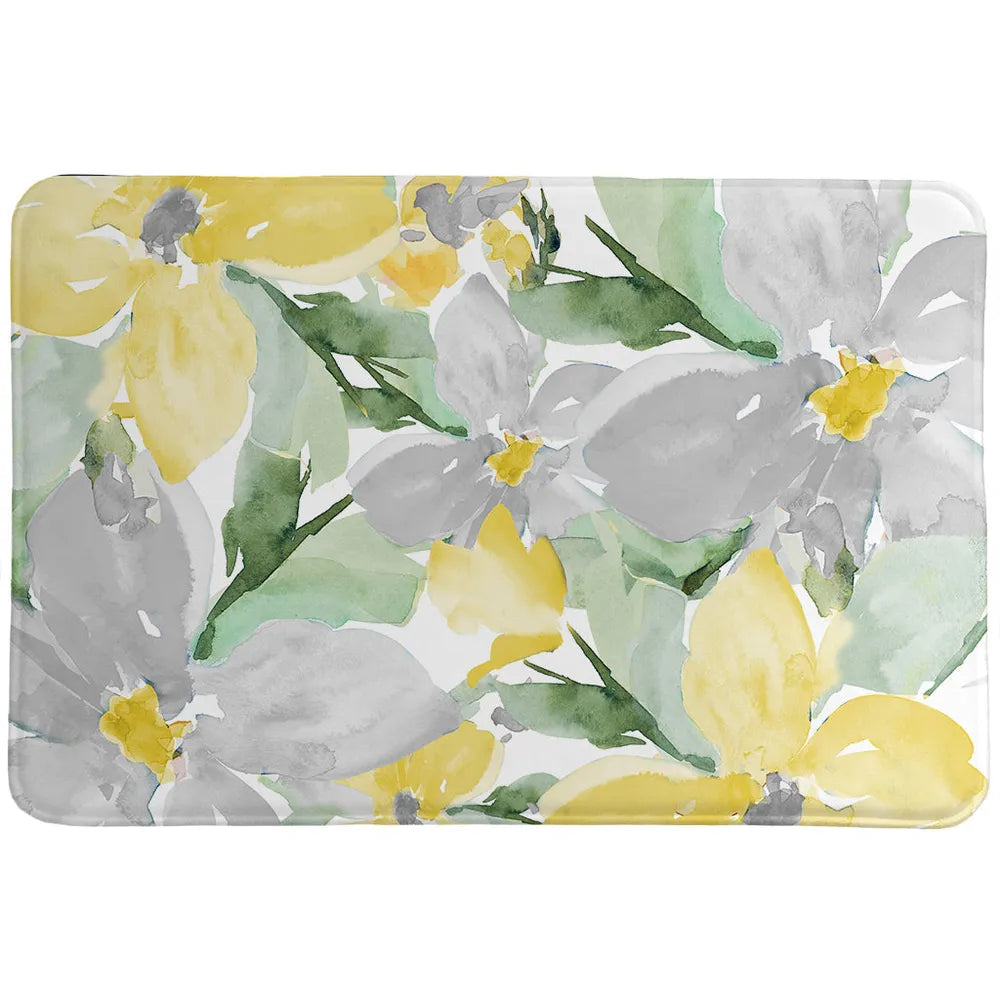 Yellow Modern Garden Memory Foam Rug