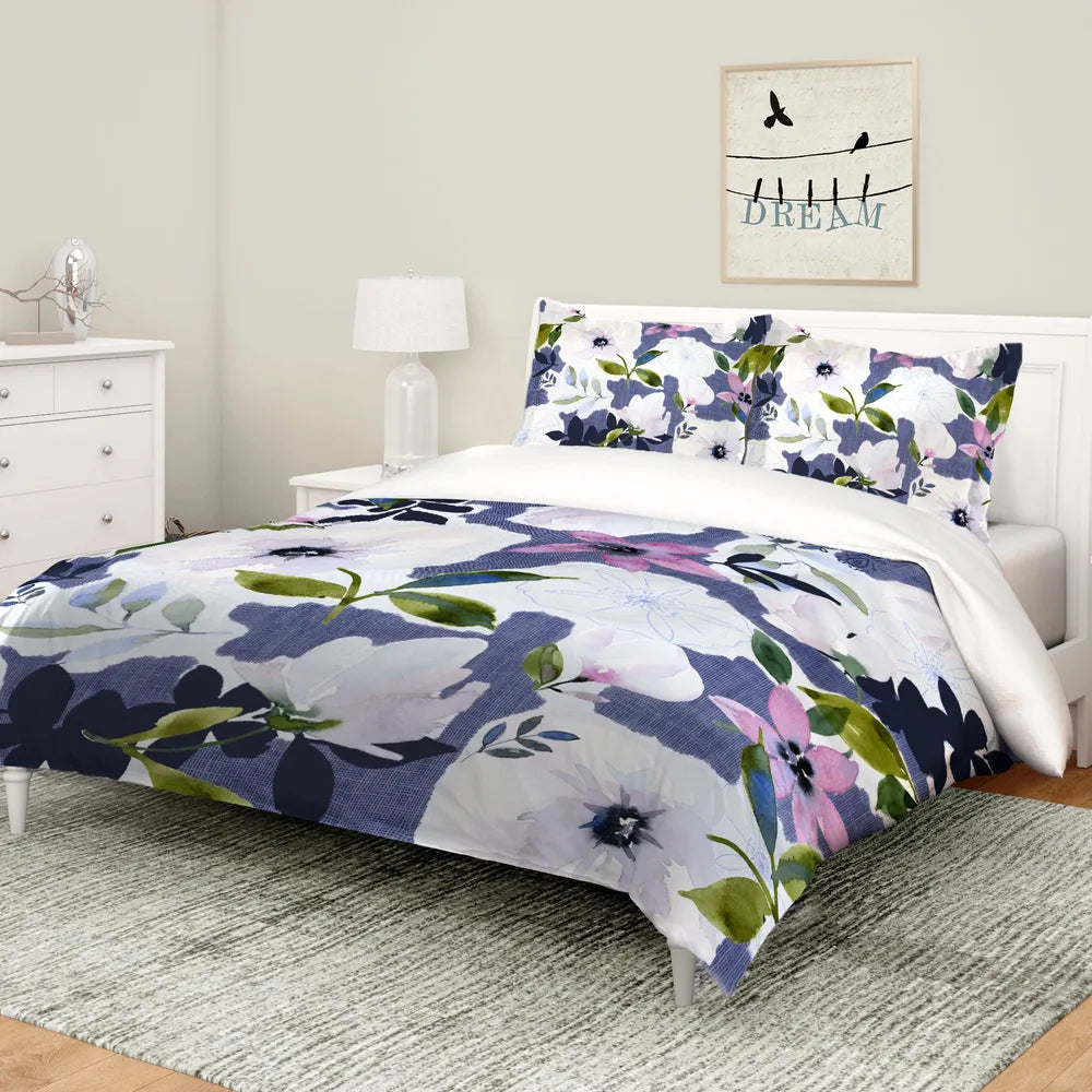Denim Floral Comforter