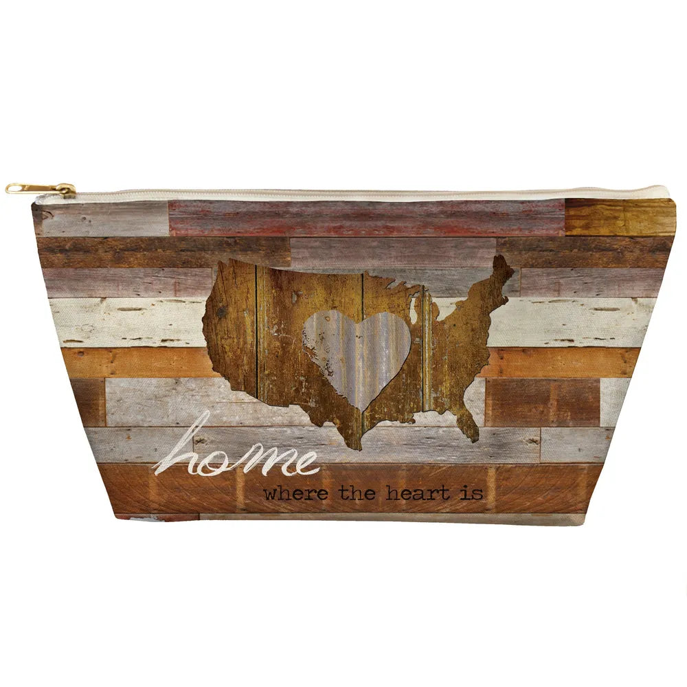 Home is where the Heart is Tapered Accessory Pouch