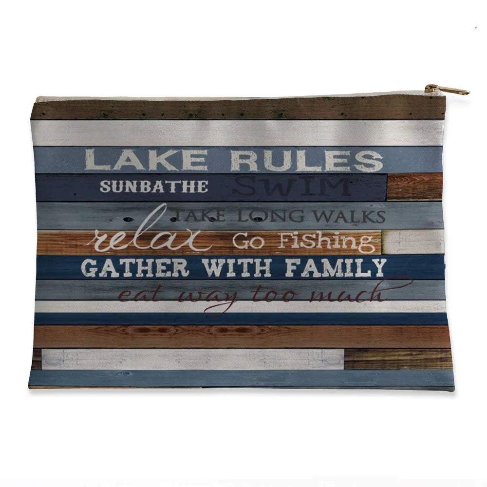 Lake Rules Flat Accessory Pouch
