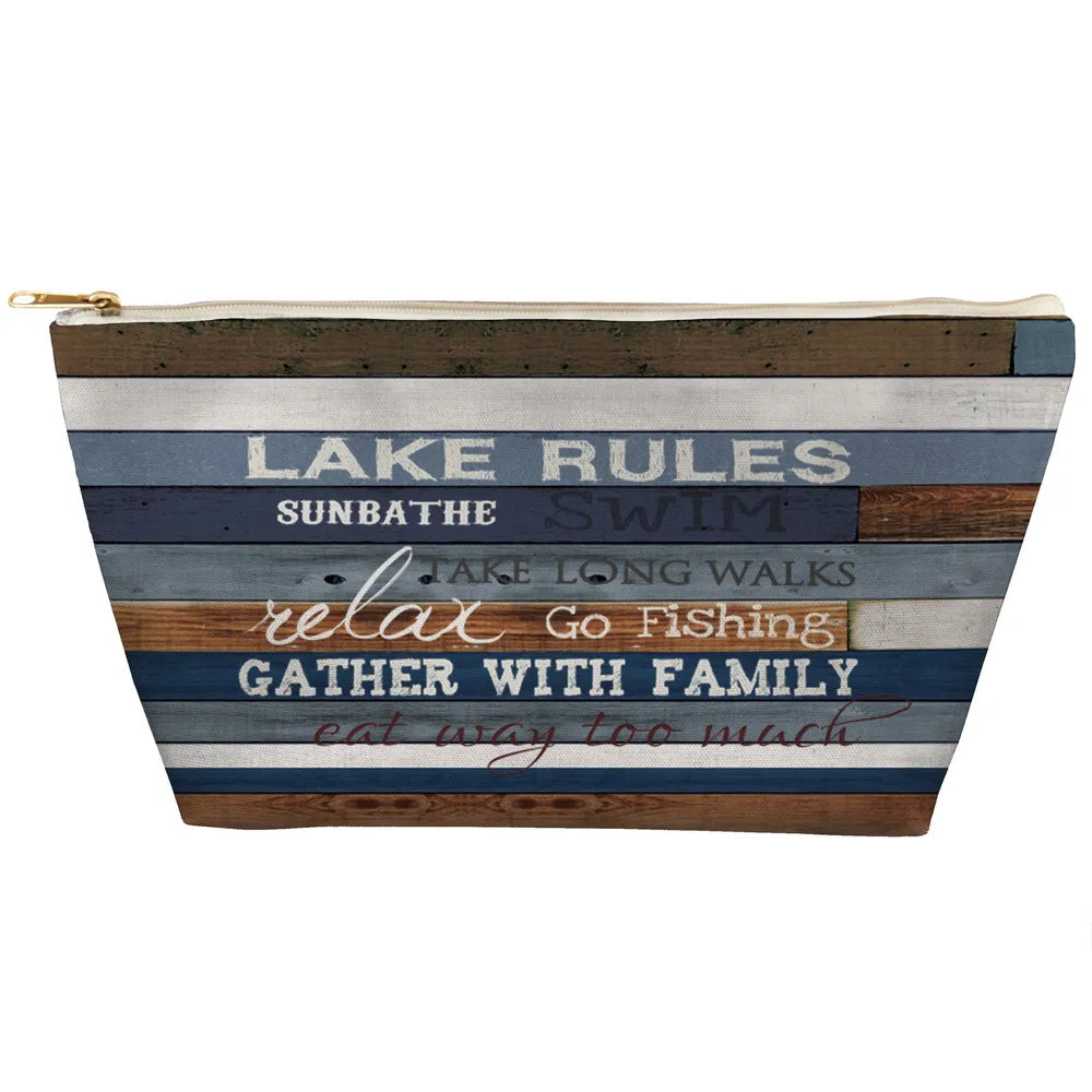 Lake Rules Tapered Accessory Pouch