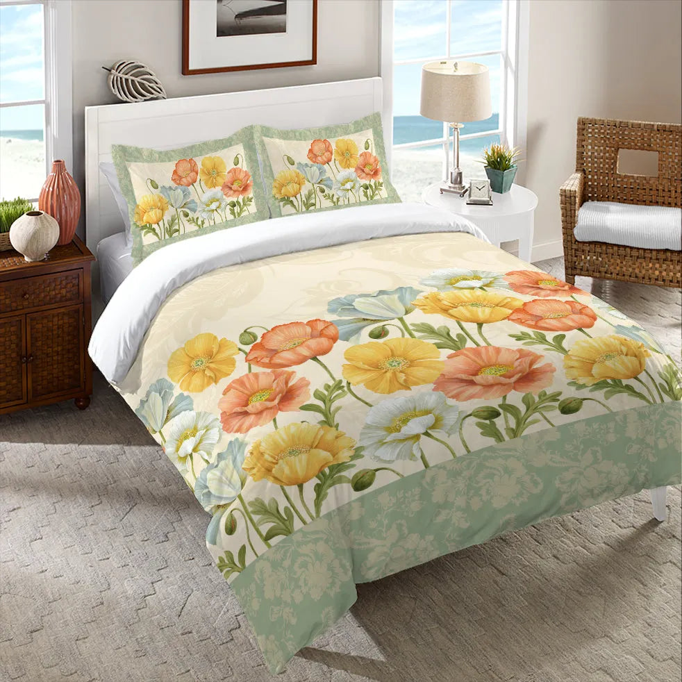 Pastel Poppies Duvet Cover 