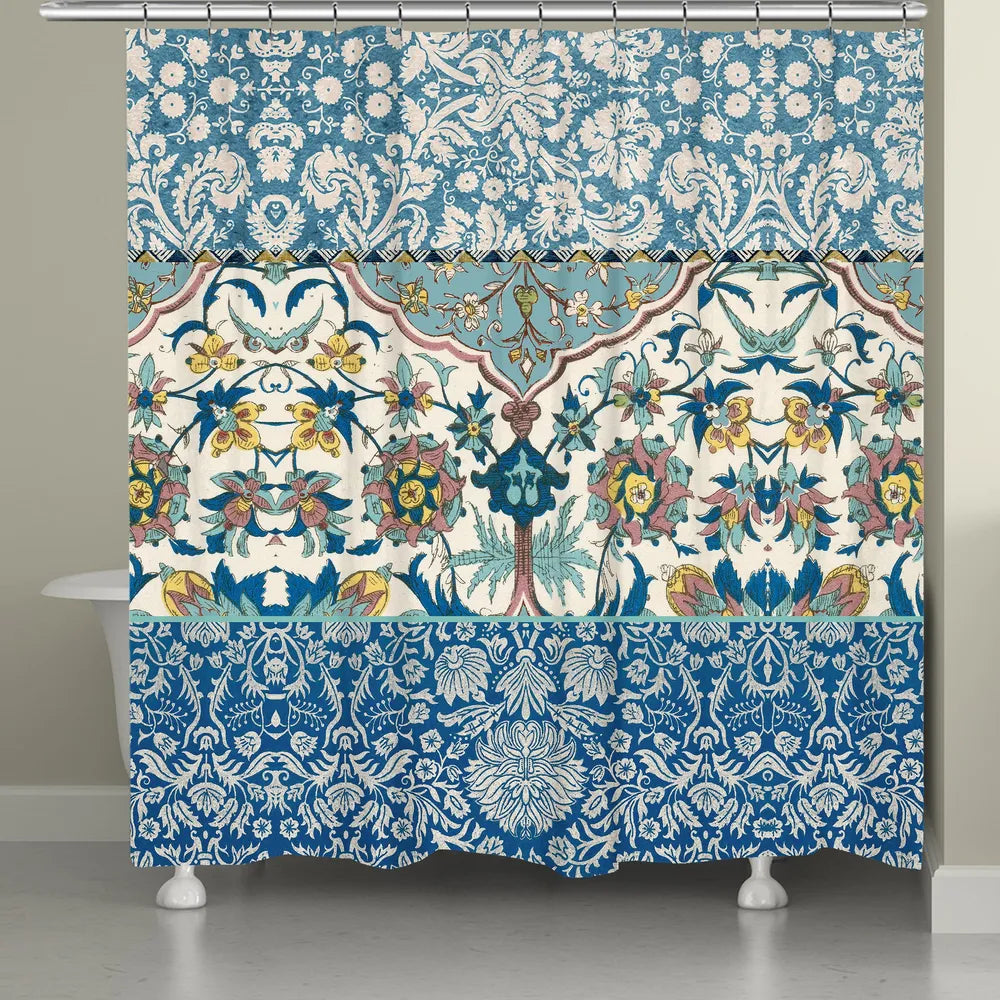 Royal Blue Bohemian Tapestry Shower Curtain
