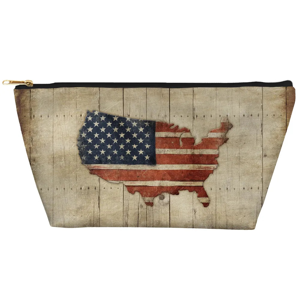 Wooden Flag Tapered Accessory Pouch